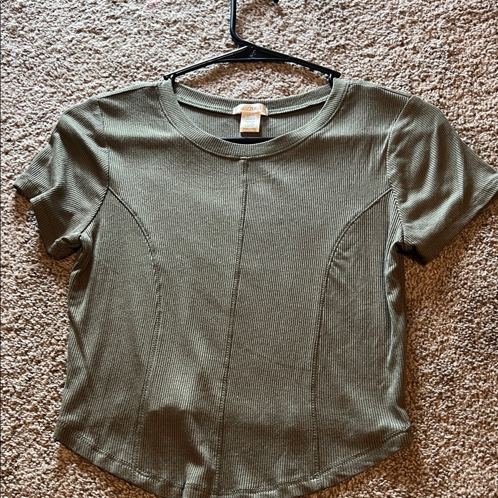 Bozzolo Sage Green Short Sleeve Top